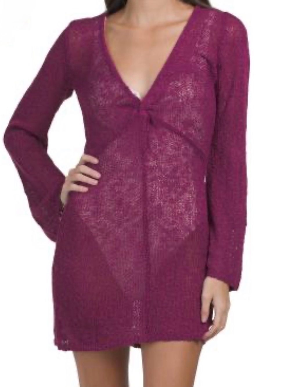 L*Space Palisades Swim Cover Up In Merlot Medium /NWT /MSRP ($130)